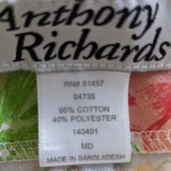Pre-owned Anthony Richards multicolored flowered shirt, TC - Picture 3 of 3